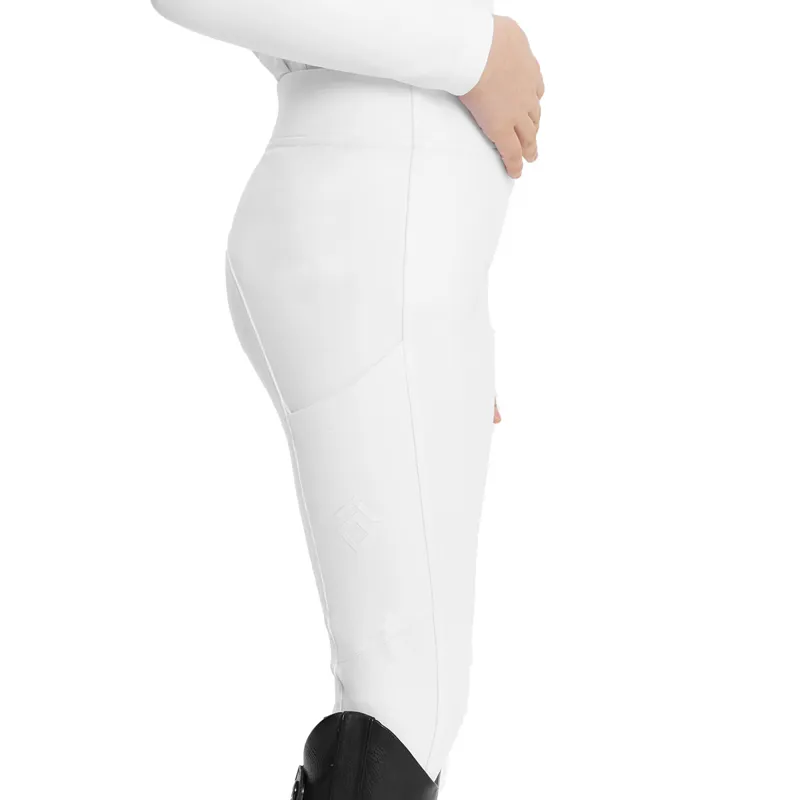 Aztec Diamond Young Rider Full Grip Junior Riding Leggings - White-3