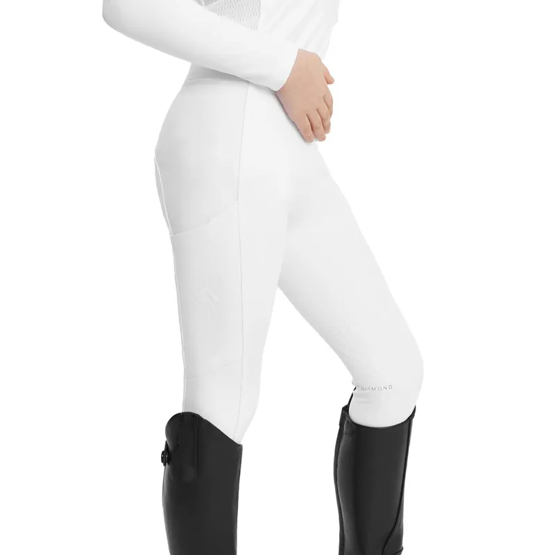 Aztec Diamond Young Rider Full Grip Junior Riding Leggings - White-1
