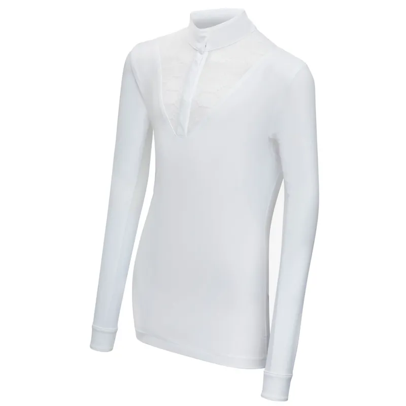 LeMieux Young Rider Eva Long Sleeve Competition Shirt - White-3