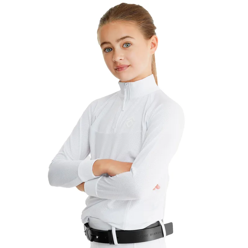 Aztec Diamond Young Rider Mesh Junior Show Shirt - White