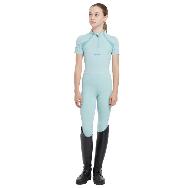 LeMieux Young Rider Mia Mesh Junior Short Sleeve Base Layer - Aqua-6