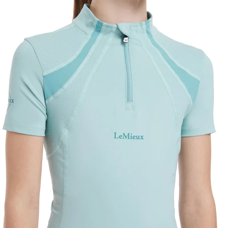 LeMieux Young Rider Mia Mesh Junior Short Sleeve Base Layer - Aqua-5