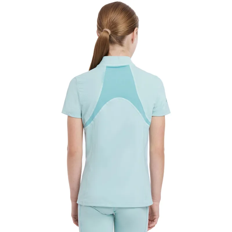 LeMieux Young Rider Mia Mesh Junior Short Sleeve Base Layer - Aqua-4