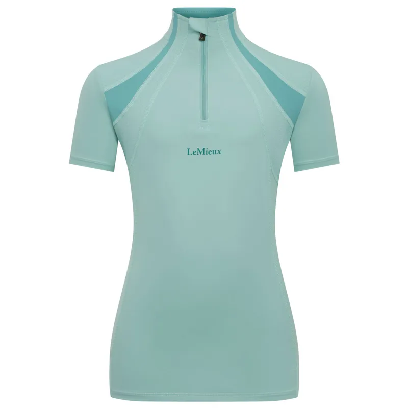 LeMieux Young Rider Mia Mesh Junior Short Sleeve Base Layer - Aqua-3