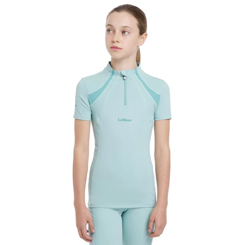 LeMieux Young Rider Mia Mesh Junior Short Sleeve Base Layer - Aqua