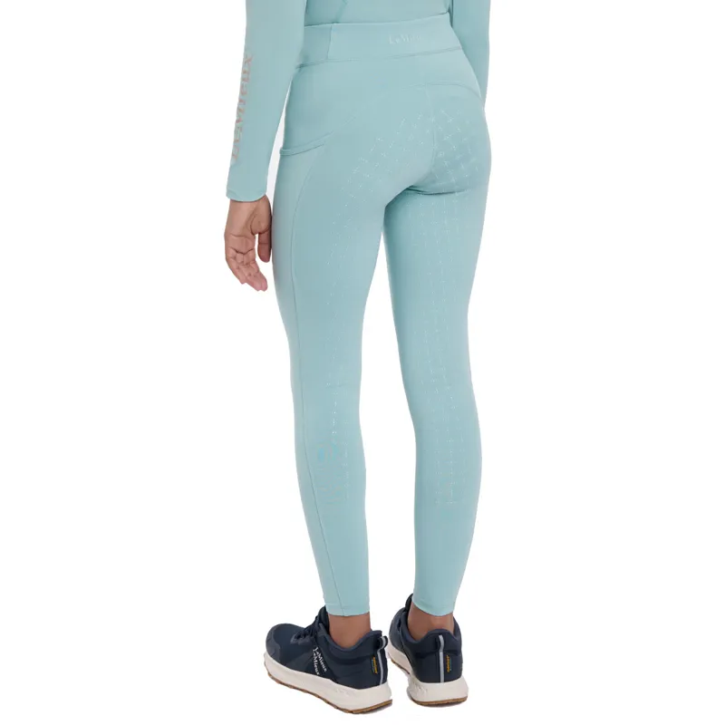 LeMieux Young Rider Orla Full Grip Junior Riding Tights - Aqua-1