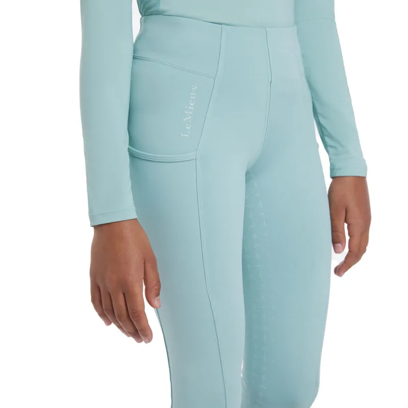 LeMieux Young Rider Orla Full Grip Junior Riding Tights - Aqua-4