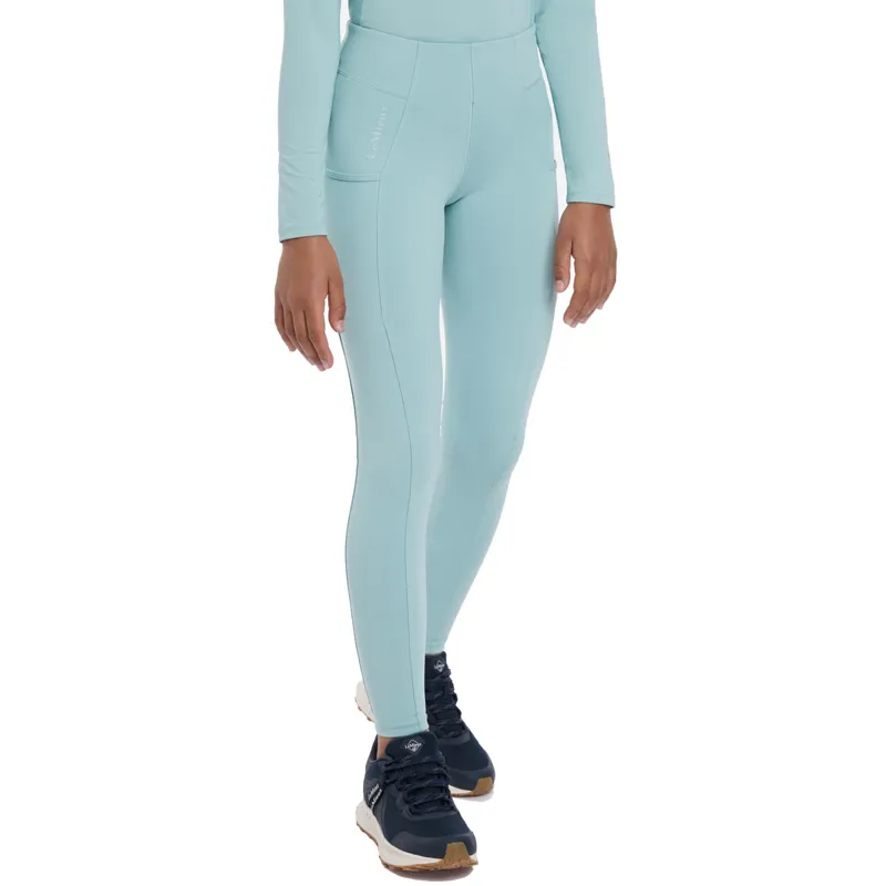 LeMieux Young Rider Orla Full Grip Junior Riding Tights - Aqua