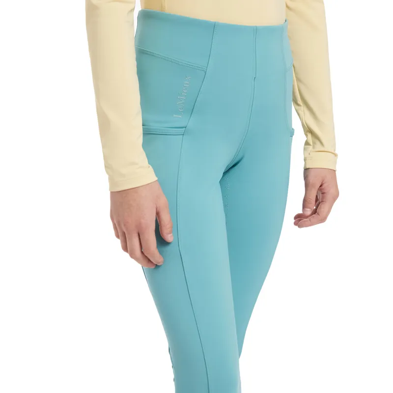 LeMieux Young Rider Orla Full Grip Junior Riding Tights - Lagoon-3