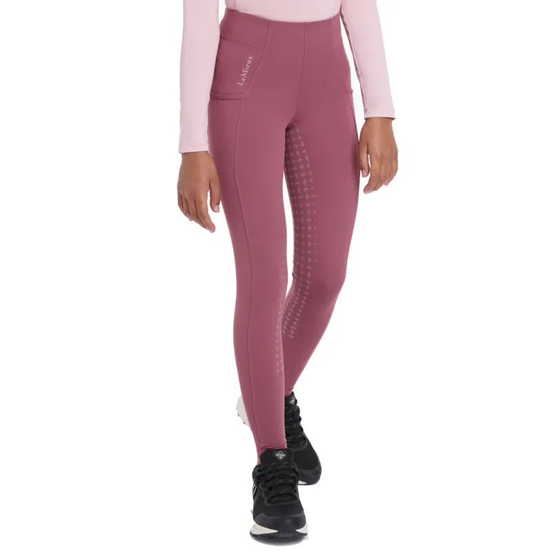 LeMieux Young Rider Orla Full Grip Junior Riding Tights - Rosewood