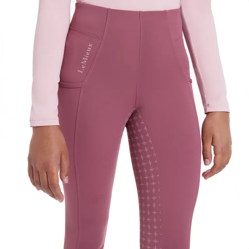 LeMieux Young Rider Orla Full Grip Junior Riding Tights - Rosewood-6