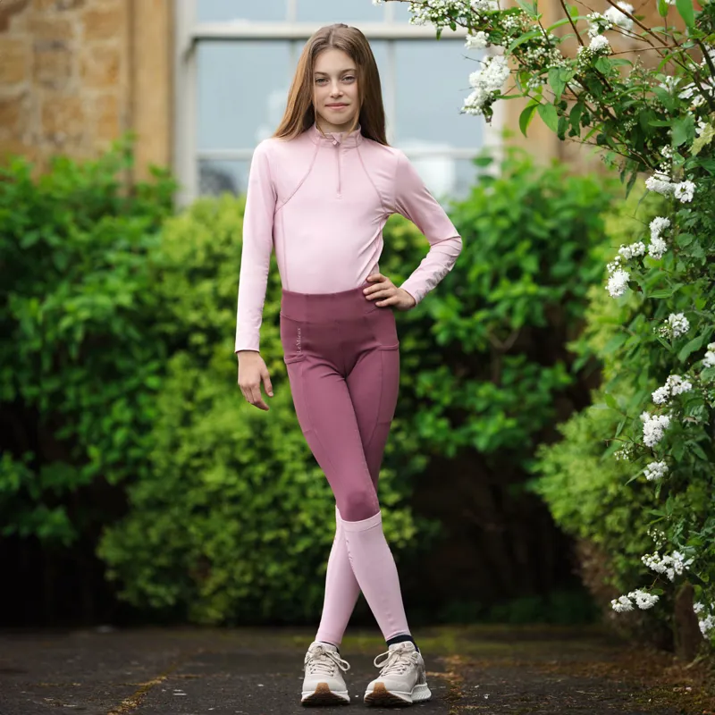 LeMieux Young Rider Orla Full Grip Junior Riding Tights - Rosewood-3