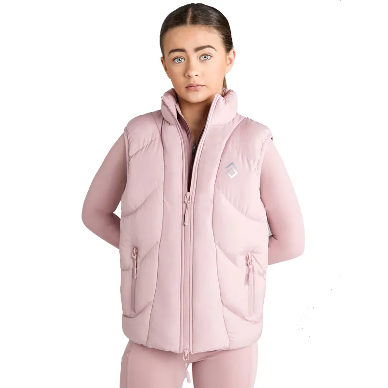 Aztec Diamond Young Rider Puffer Gilet - Pink-1