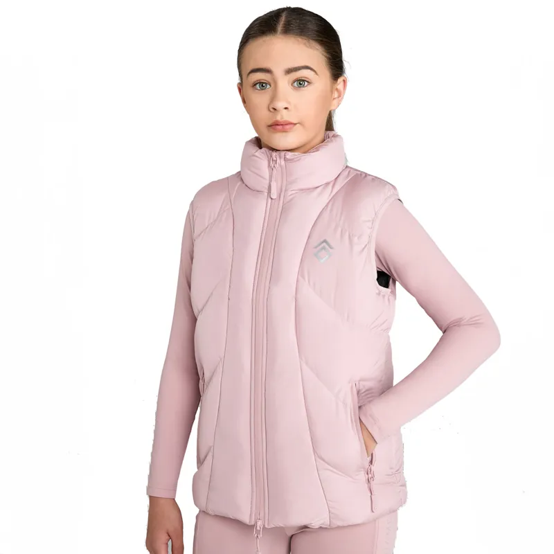 Aztec Diamond Young Rider Puffer Gilet - Pink