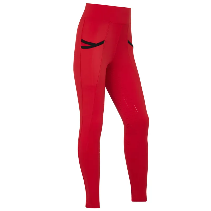 LeMieux Young Rider Full Grip Junior Pull On Riding Tights - Chilli-2