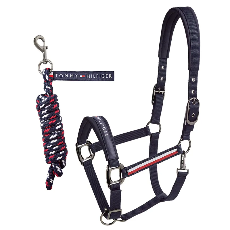 Tommy Hilfiger Yale Headcollar and Lead Rope Set - Desert Sky