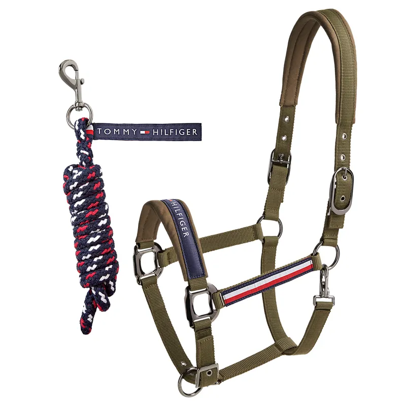 Tommy Hilfiger Yale Headcollar and Lead Rope Set - Utility Olive