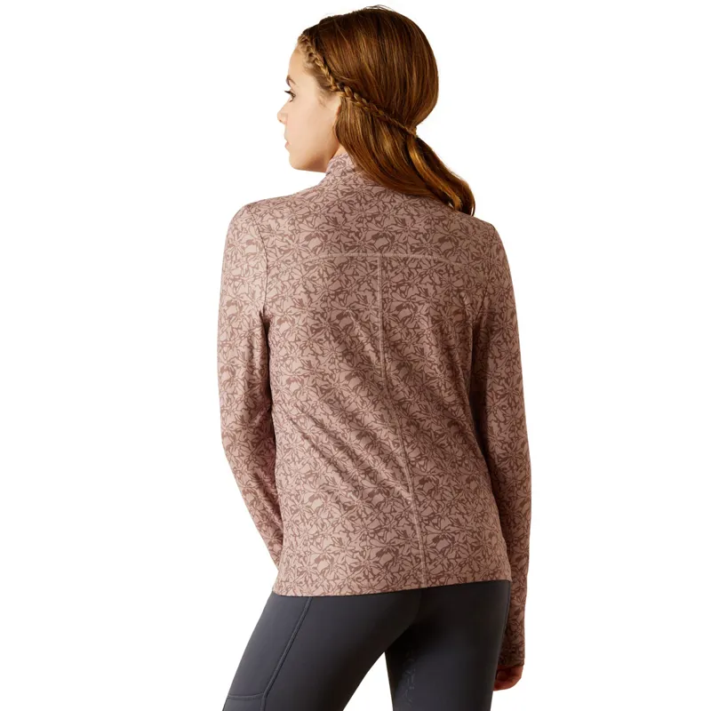 Ariat Lowell 3.0 1/4 Zip Junior Girls Base Layer - Abstract Flower-1