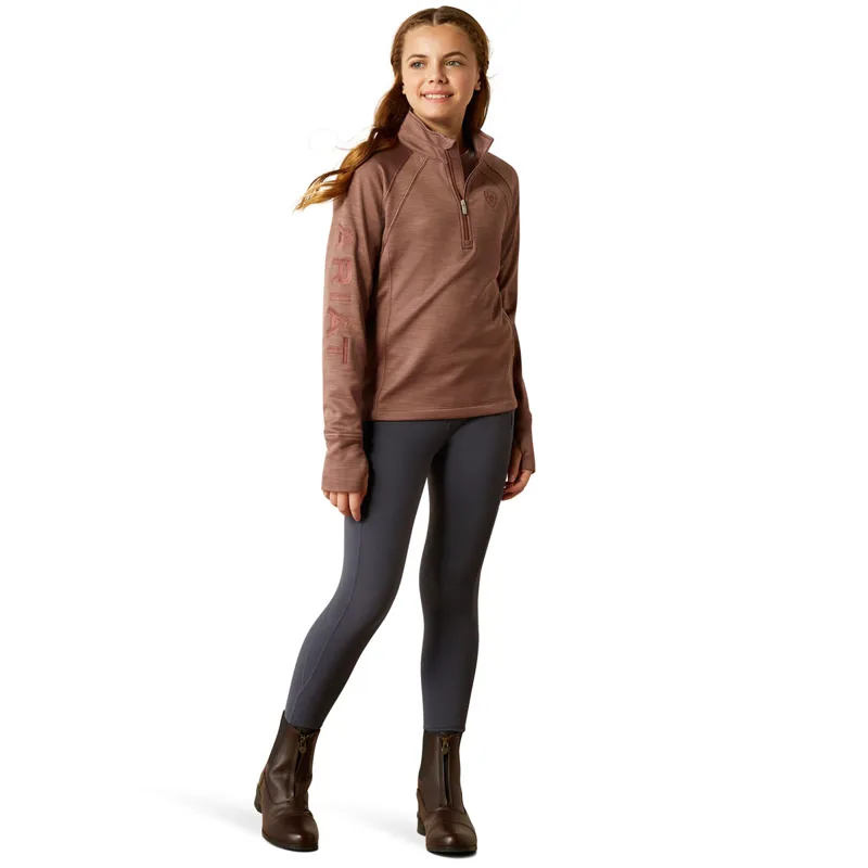 Ariat Tek Team 1/2 Zip Junior Top - Twilight Mauve-3
