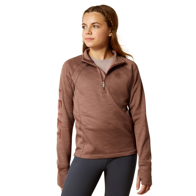 Ariat Tek Team 1/2 Zip Junior Top - Twilight Mauve