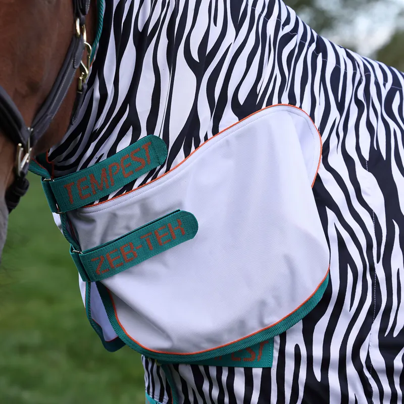 Shires Tempest Original ZEB-TEK Combo Neck Fly Rug - Zebra-3