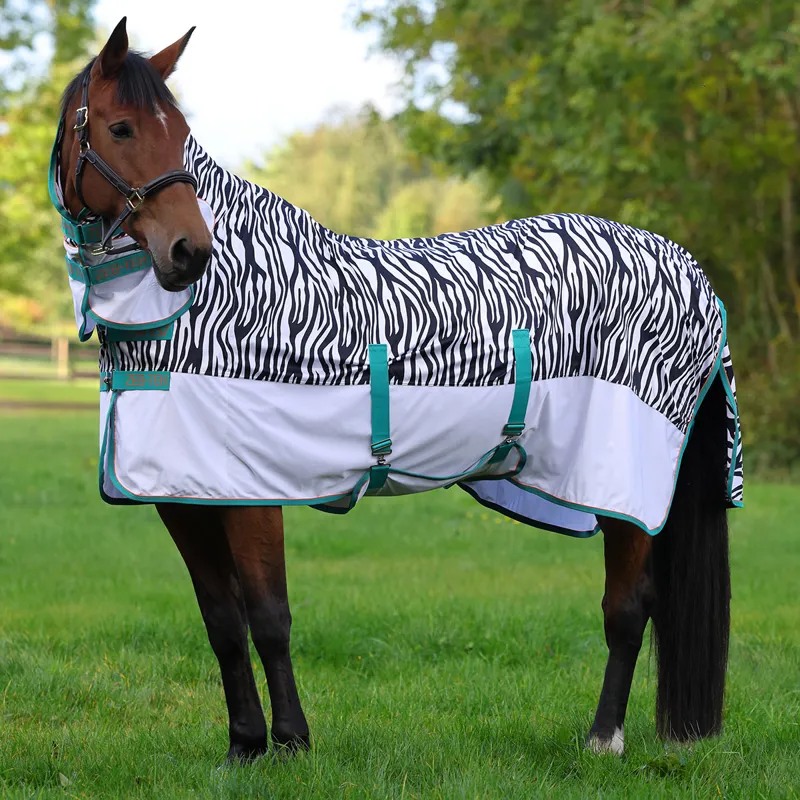 Shires Tempest Original ZEB-TEK Combo Neck Fly Rug - Zebra-1