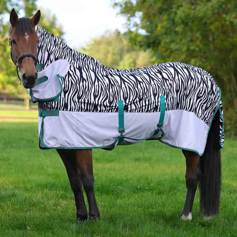 Shires Tempest Original ZEB-TEK Combo Neck Fly Rug - Zebra