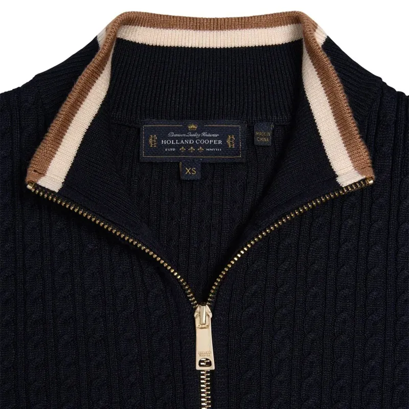 Holland Cooper Zoe Womens Quarter Zip Knit - Ink Navy-7