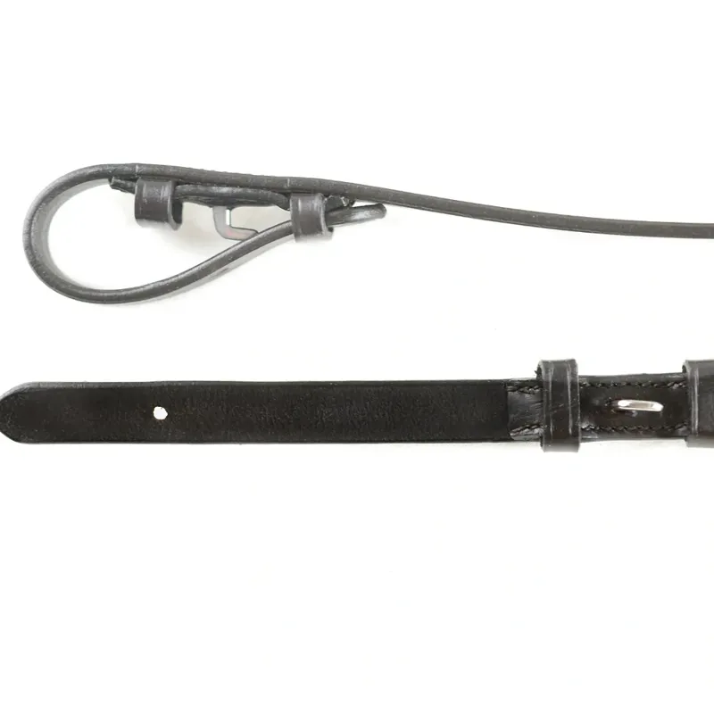 Dever Ascot Rubber Grip Reins with Buckle Fastenings - Black-2