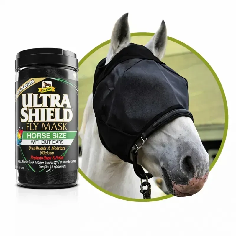 Absorbine Ultrashield Fly Mask with Ears - Black-2