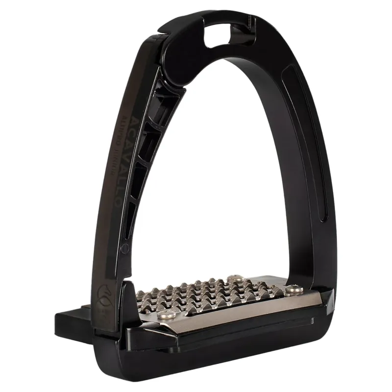Acavallo Arena AluPro Junior Stirrup Irons - Black-4