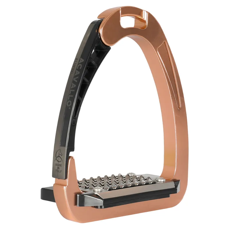 Acavallo Arena AluPro Stirrup Irons - Rose Gold-2