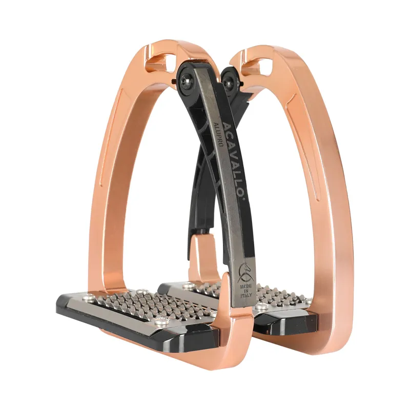 Acavallo Arena AluPro Stirrup Irons - Rose Gold-7
