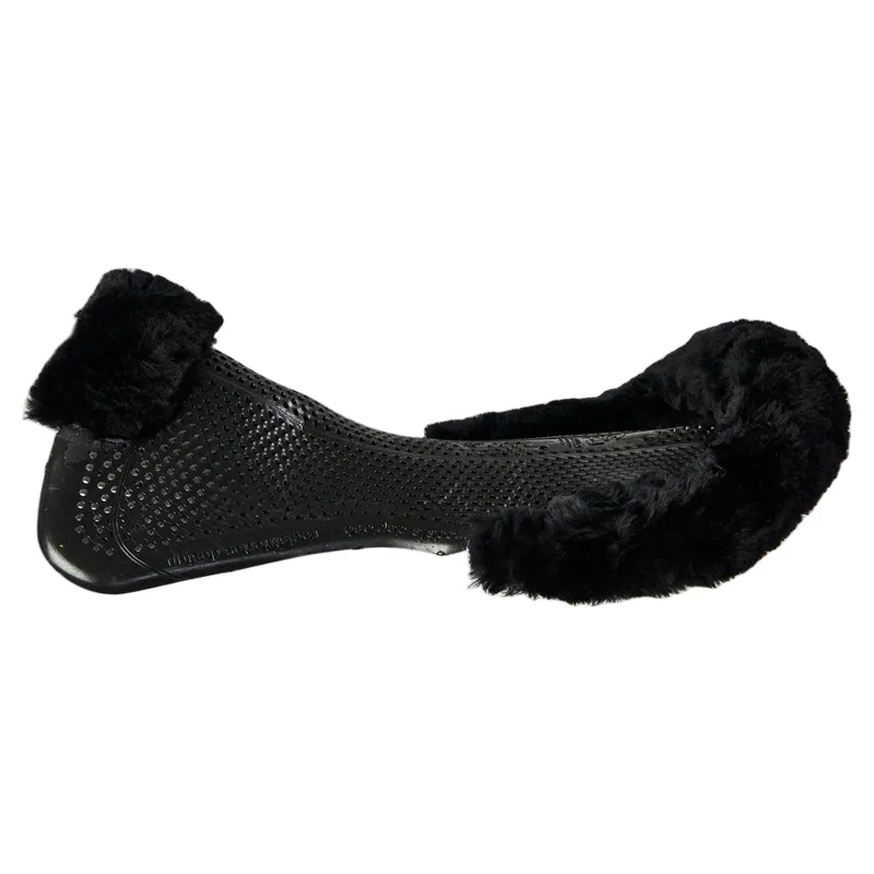 Acavallo Classic Non-Slip Sheepskin Cut Out Gel Half Pad - Black-1