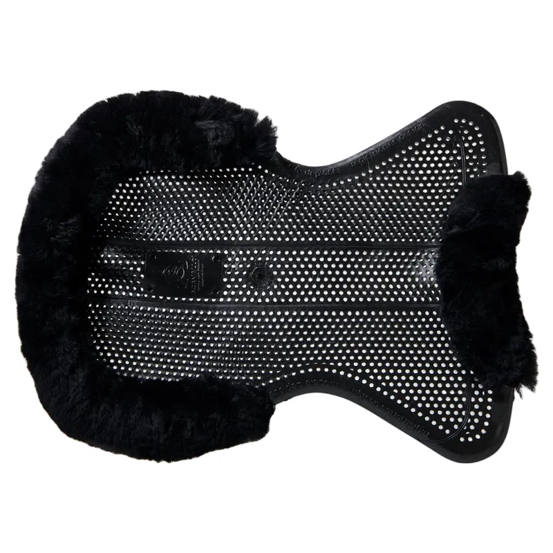 Acavallo Classic Non-Slip Sheepskin Cut Out Gel Half Pad - Black-2
