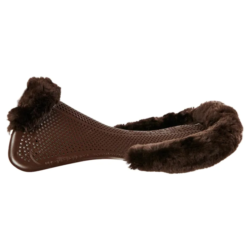 Acavallo Classic Non-Slip Sheepskin Cut Out Gel Half Pad - Brown-1