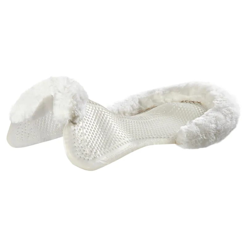 Acavallo Classic Non-Slip Sheepskin Cut Out Gel Half Pad - Clear/White