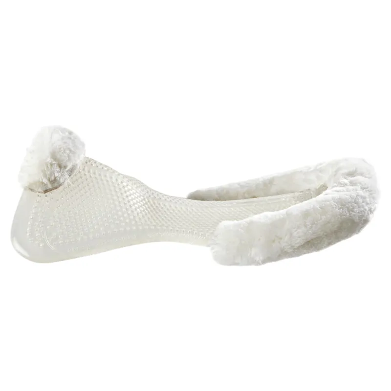 Acavallo Classic Non-Slip Sheepskin Cut Out Gel Half Pad - Clear/White-1
