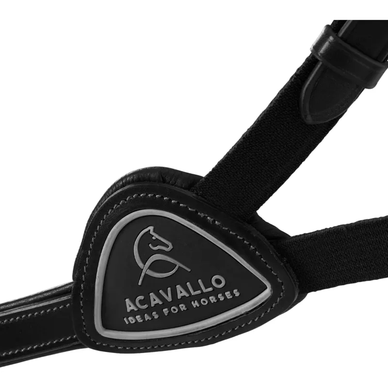 Acavallo Five-Point Calfskin Elastic Breastplate - Black-5