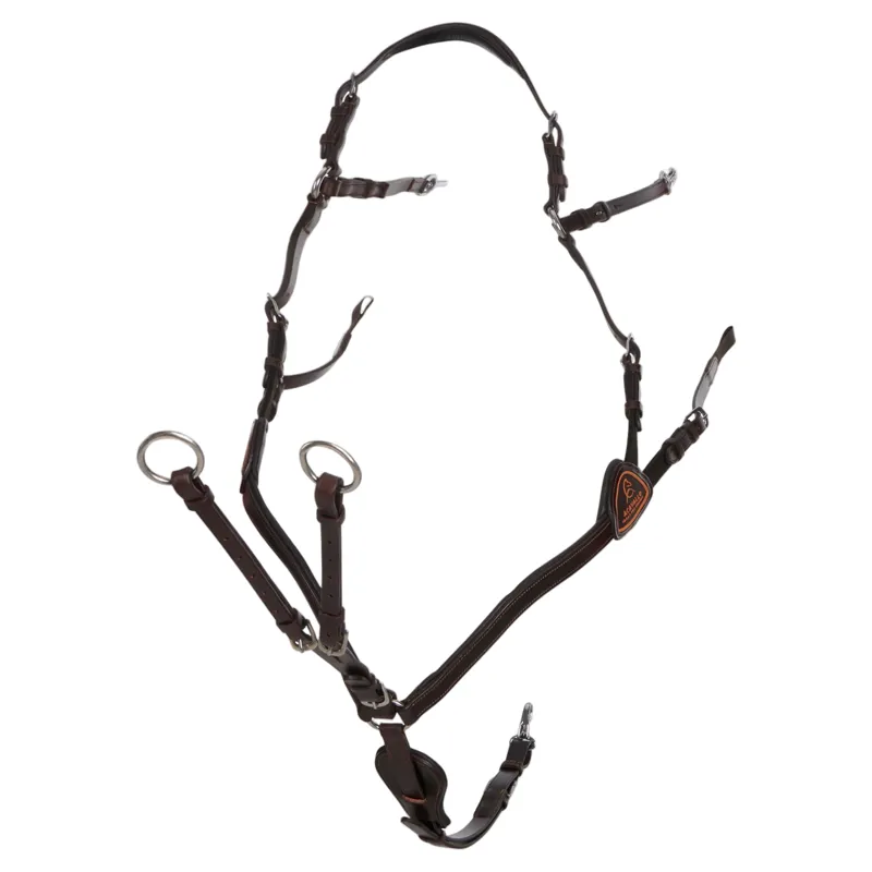 Acavallo Five-Point Calfskin Elastic Breastplate - Brown
