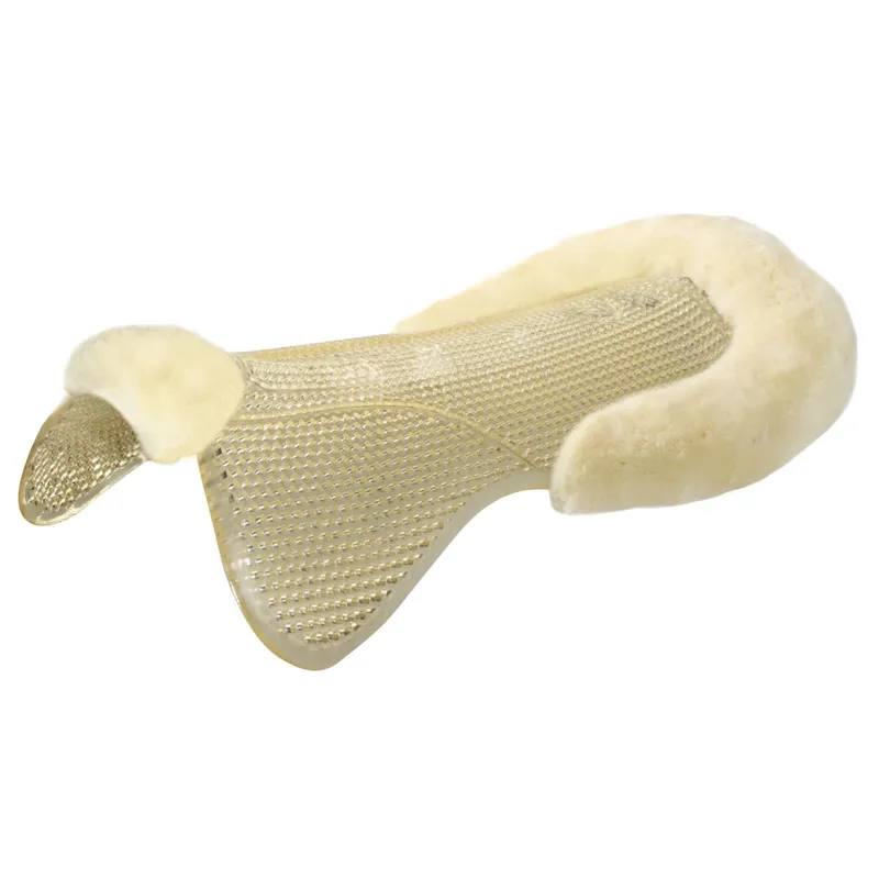 Acavallo Classic Non Slip 1/2 Cut Out Sheepskin Gel Pad - Natural