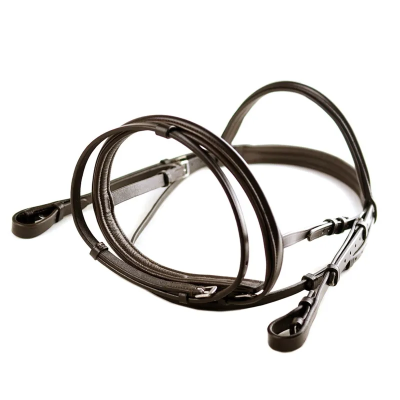 Dever Ascot Comfort Padded Flash Bridle - Brown-3