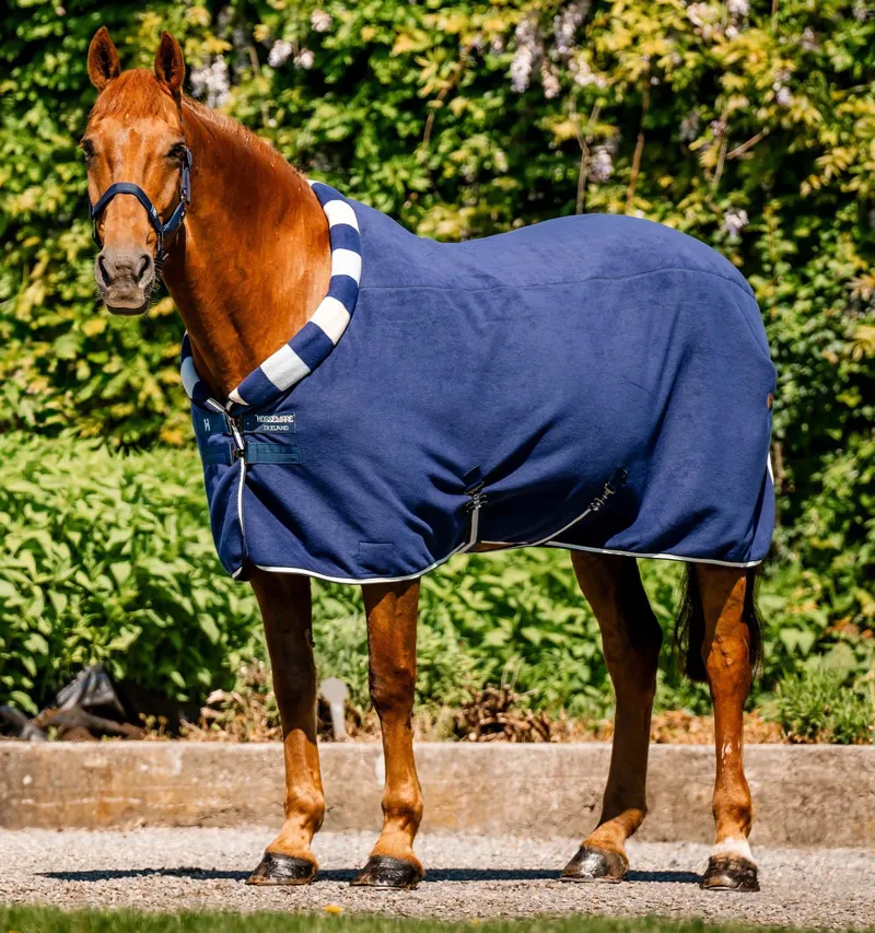 Horseware Newmarket Cosy Fleece Cooler Rug - Witney Navy Stripes