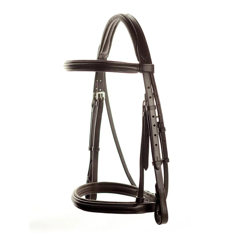 Dever Ascot Comfort Padded Show Bridle - Brown-1