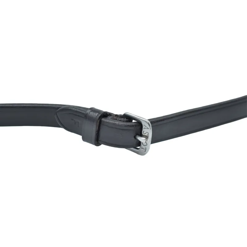 Dever Ascot Leather Dressage Reins - Black-4