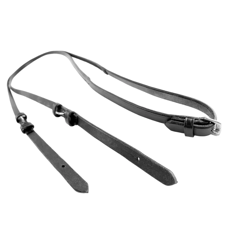 Dever Ascot Leather Dressage Reins - Black