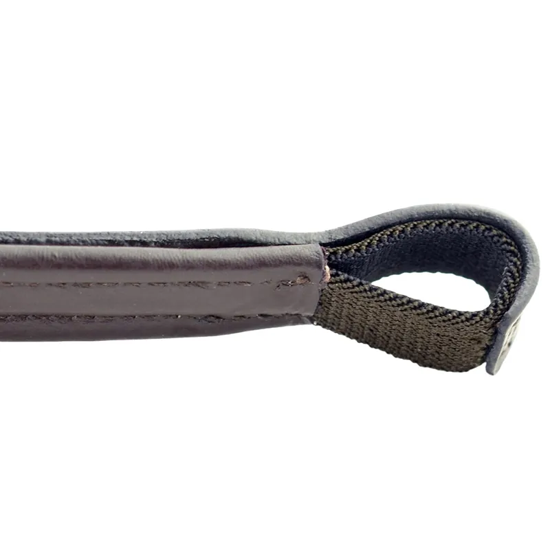 Dever Ascot Raised Elasticated Padded Browband - Brown-3