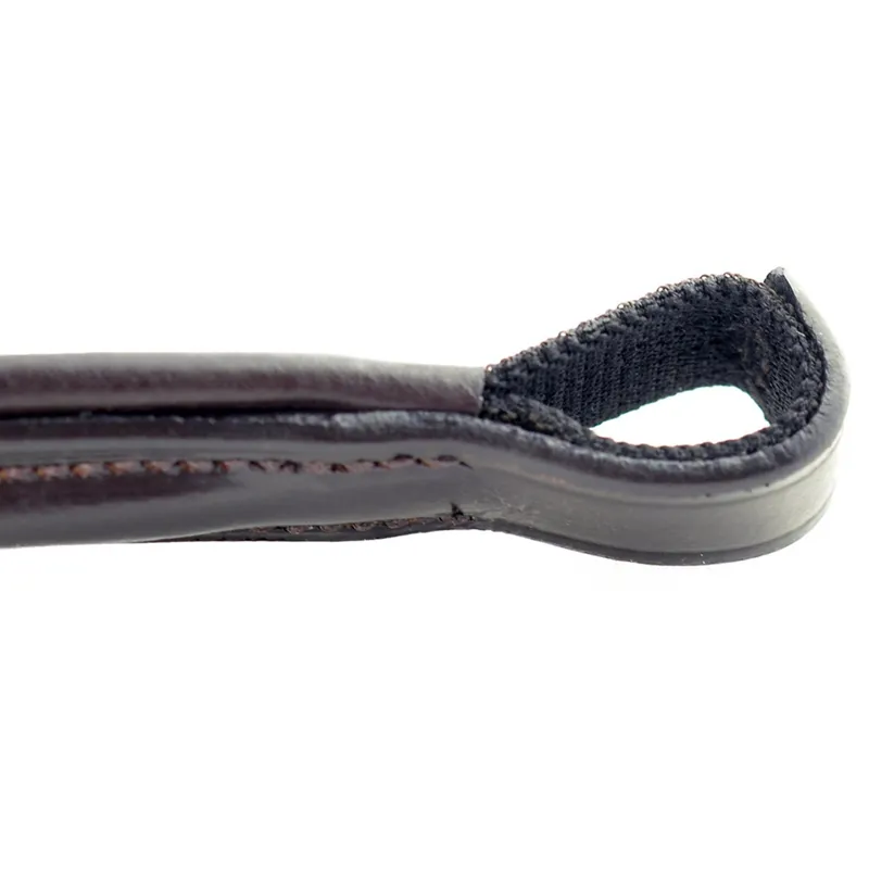 Dever Ascot Raised Elasticated Padded Browband - Brown-2