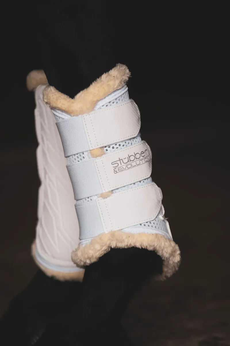 Stubben and Evolution Airflow Fleece Lined Brushing Boots - White