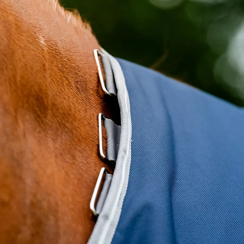 Amigo 1200D Plus 50g Detach-A-Neck Turnout Rug - Navy/Titanium Grey-7